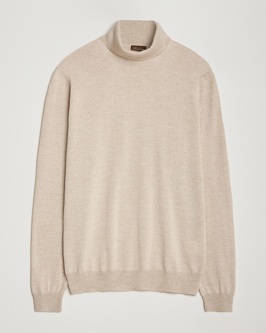 Heren | Truien | Stenströms | Merino Rollneck Beige