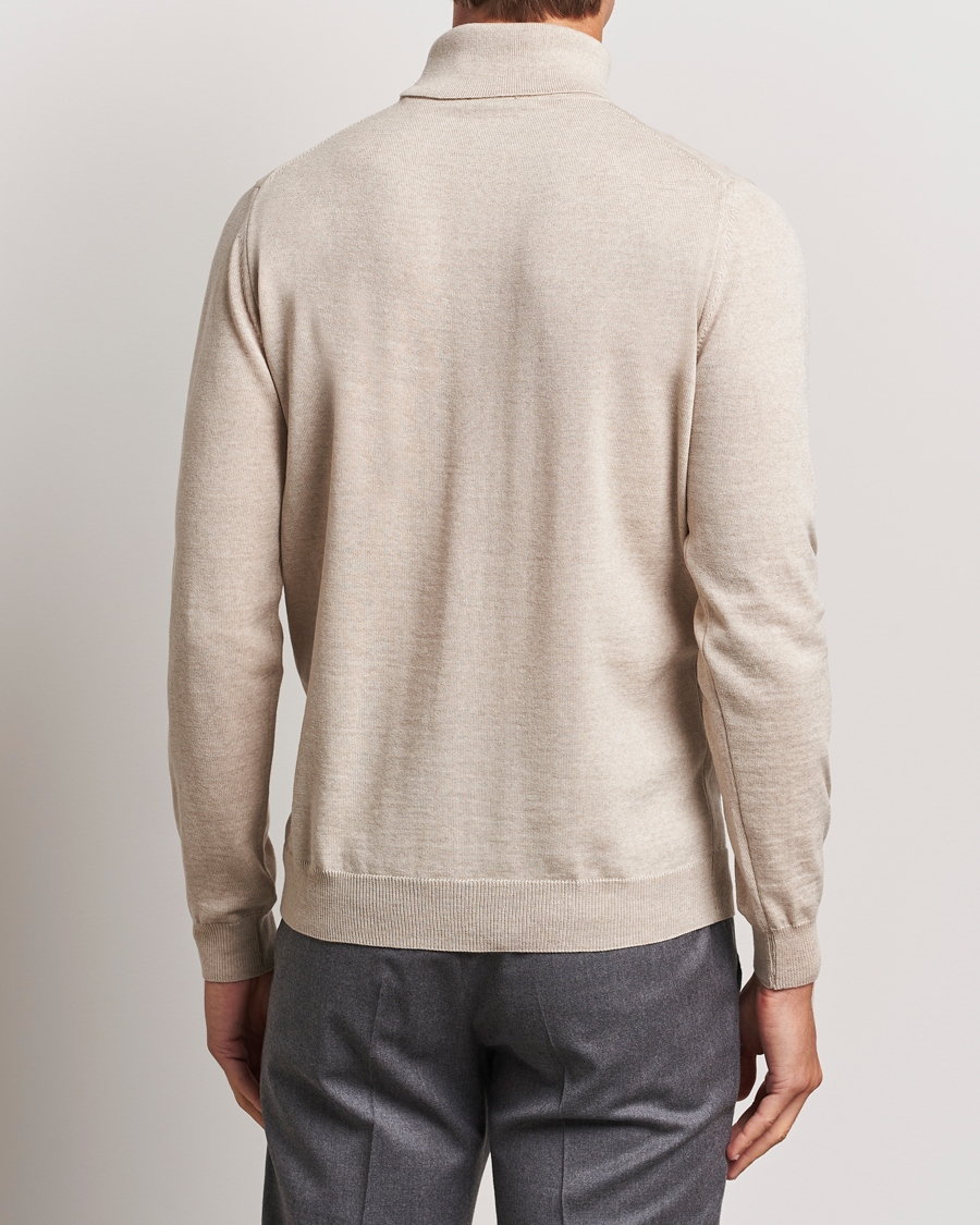 Heren | Truien | Stenströms | Merino Rollneck Beige
