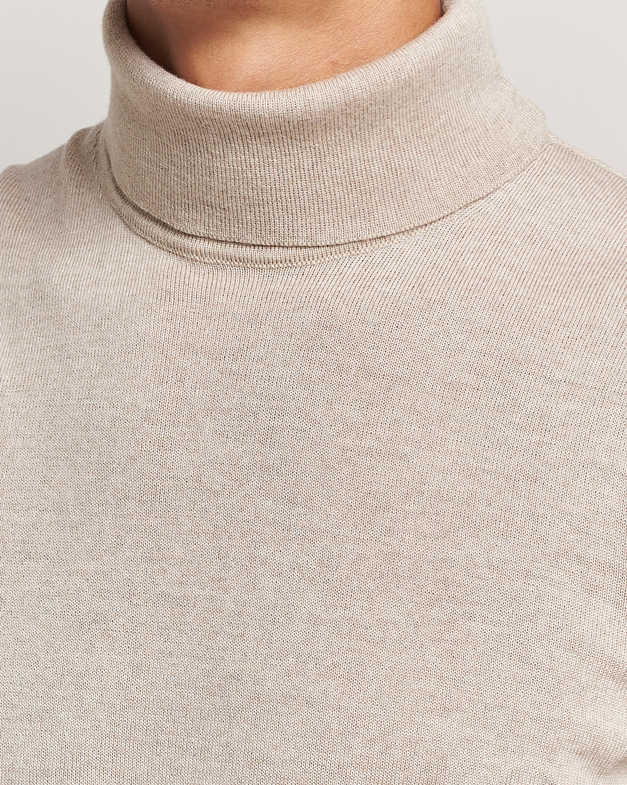 Heren | Truien | Stenströms | Merino Rollneck Beige