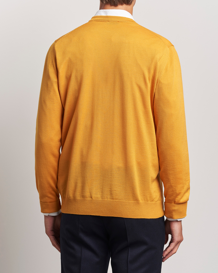 Heren | Truien | Stenströms | Merino Cardigan Yellow