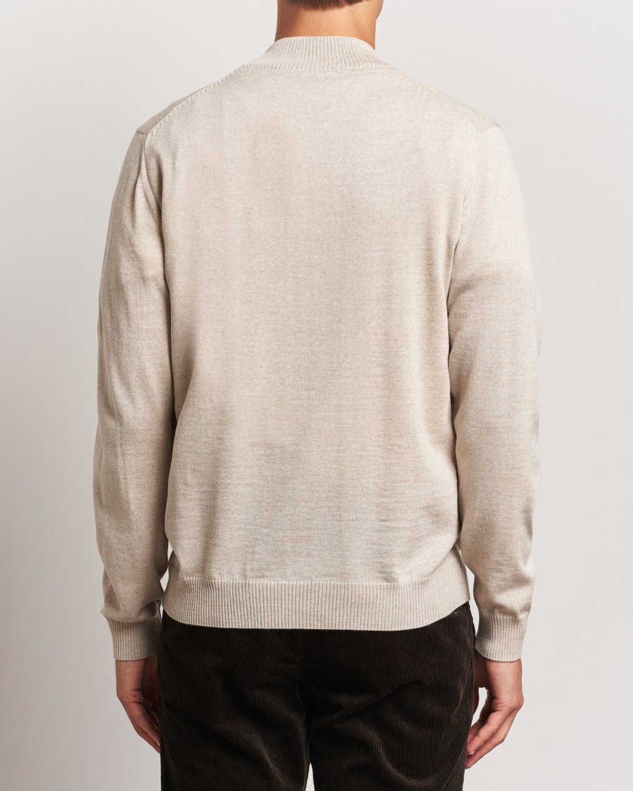 Heren | Truien | Stenströms | Merino Half Zip Beige