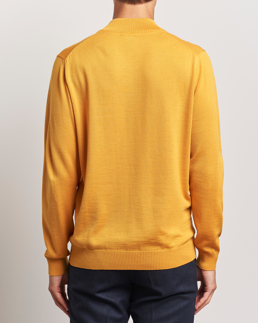 Heren | Truien | Stenströms | Merino Half Zip Yellow