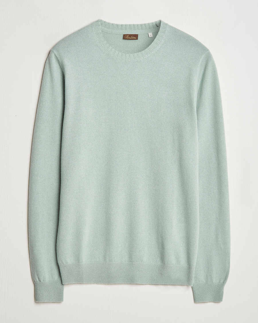 Heren | Truien | Stenströms | Cashmere Crewneck Light Green