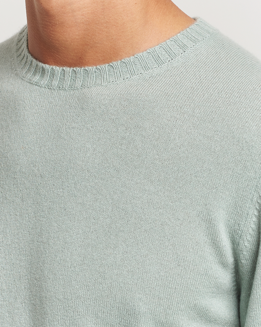 Heren | Truien | Stenströms | Cashmere Crewneck Light Green