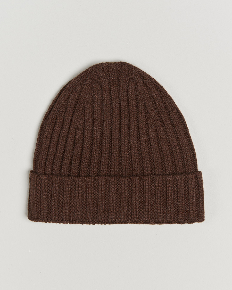 Heren | Stenströms Ribbed Cotton/Cashmere Hat Brown | Stenströms | Ribbed Cotton/Cashmere Hat Brown