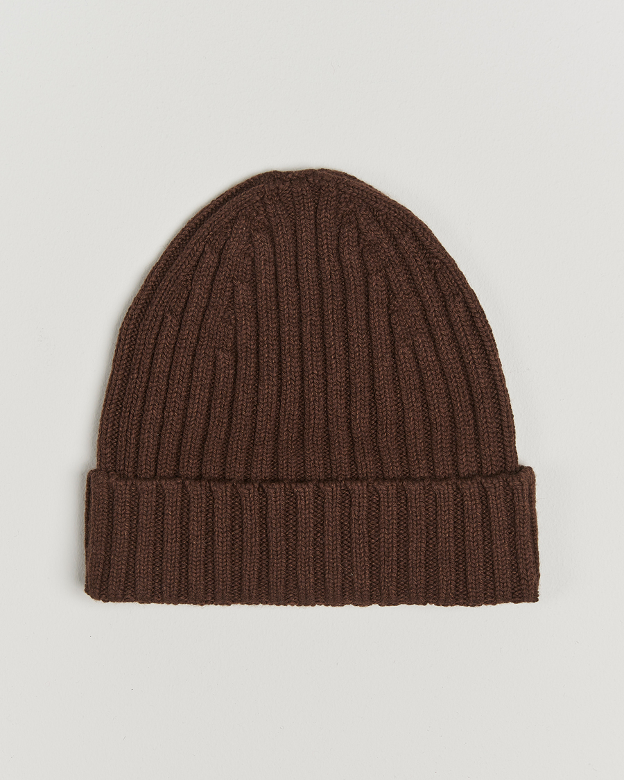 Heren | Stenströms Ribbed Cotton/Cashmere Hat Brown | Stenströms | Ribbed Cotton/Cashmere Hat Brown