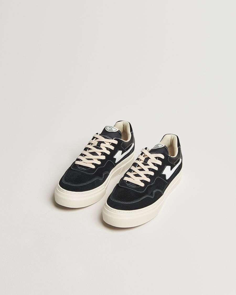 Heren | Stepney Workers Club Pearl S-Strike Suede Sneaker Black White | Stepney Workers Club | Pearl S-Strike Suede Sneaker Black White