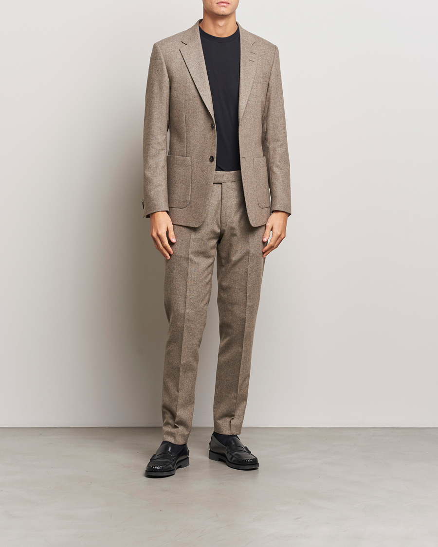 Heren | Broeken | Tiger of Sweden | Tenuta Brushed Wool Trousers Burlywood