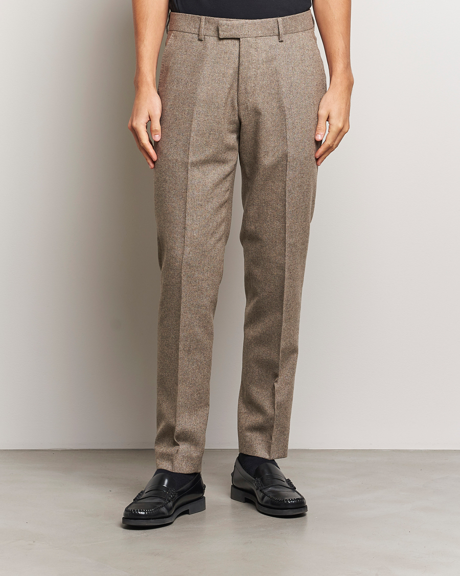 Heren | Broeken | Tiger of Sweden | Tenuta Brushed Wool Trousers Burlywood