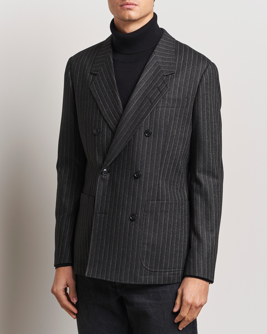 Heren | Blazers | Tiger of Sweden | Jeen Pinstriped Double Breasted Blazer Charcoal