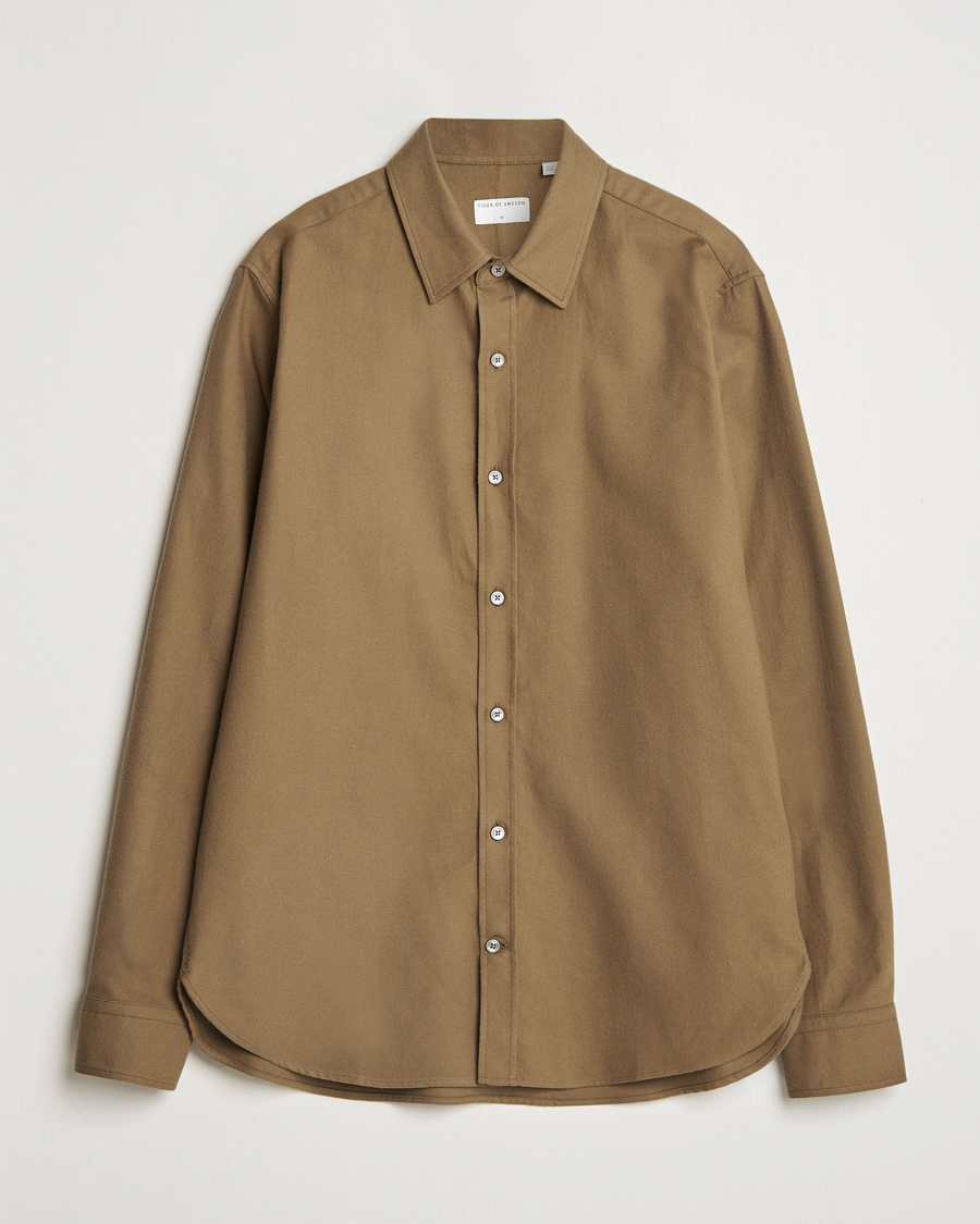 Heren | Overhemden | Tiger of Sweden | Benjamins Brushed Twill Shirt Old Wolf
