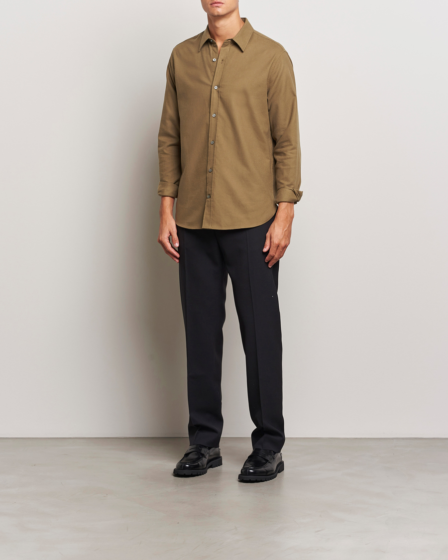 Heren | Overhemden | Tiger of Sweden | Benjamins Brushed Twill Shirt Old Wolf