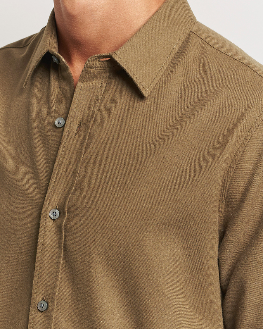 Heren | Overhemden | Tiger of Sweden | Benjamins Brushed Twill Shirt Old Wolf