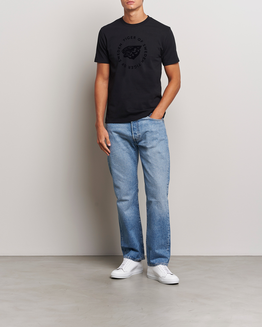 Heren | T-shirts | Tiger of Sweden | Dillan Logo Crew Neck T-Shirt Black