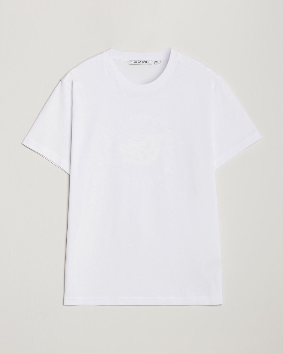 Heren | T-shirts | Tiger of Sweden | Dillan Logo Crew Neck T-Shirt Pure White