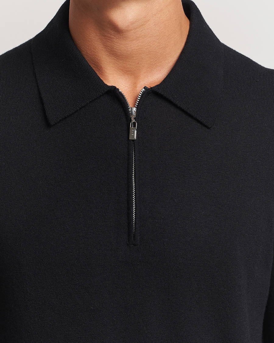 Heren | Truien | Tiger of Sweden | Orbit Wool/Cotton Half Zip Black