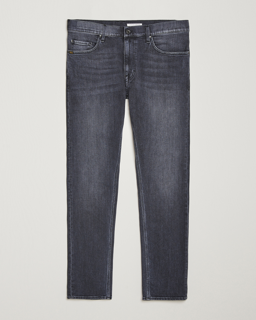 Heren | Jeans | Tiger of Sweden | Pistolero Stretch Cotton Jeans Washed Black