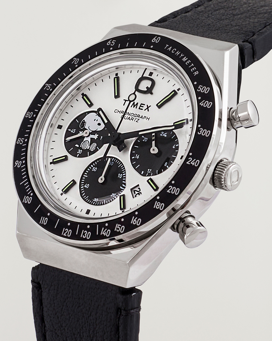 Heren | Timex Q Timex Snoopy Chronograph 40mm White Dial | Timex | Q Snoopy Chronograph 40mm White Dial