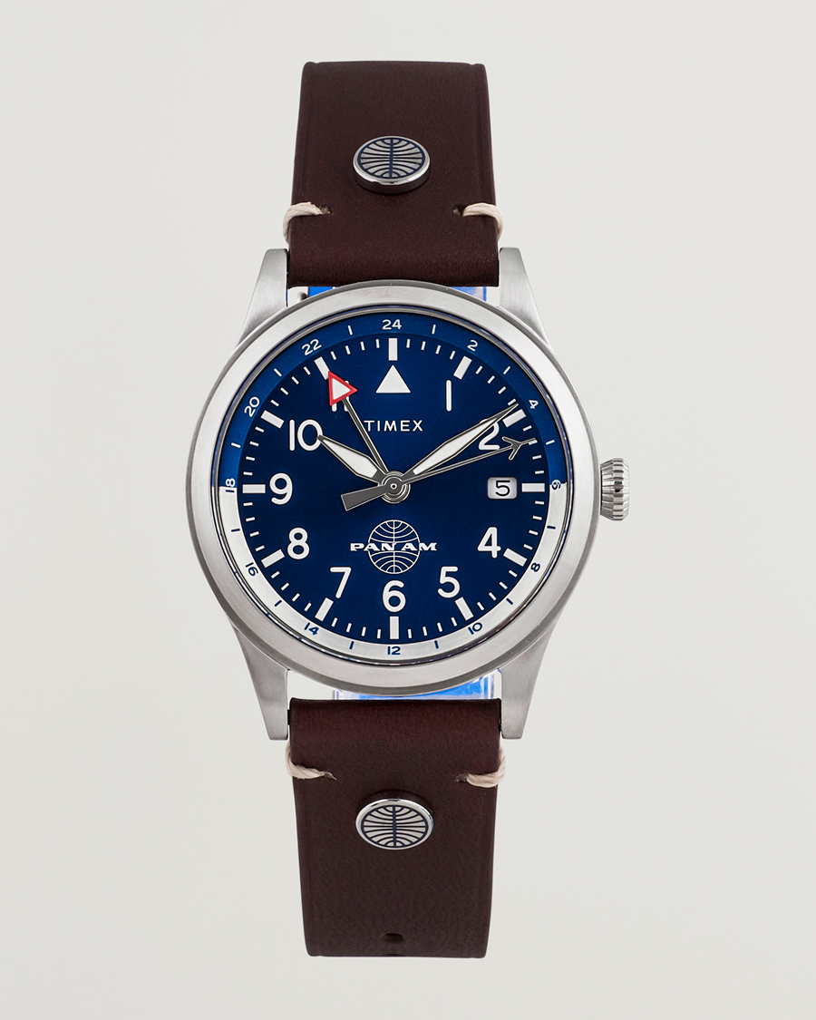 Heren | Timex Pan Am GMT Stainless Steel 39mm Blue Dial | Timex | Pan Am GMT Stainless Steel 39mm Blue Dial