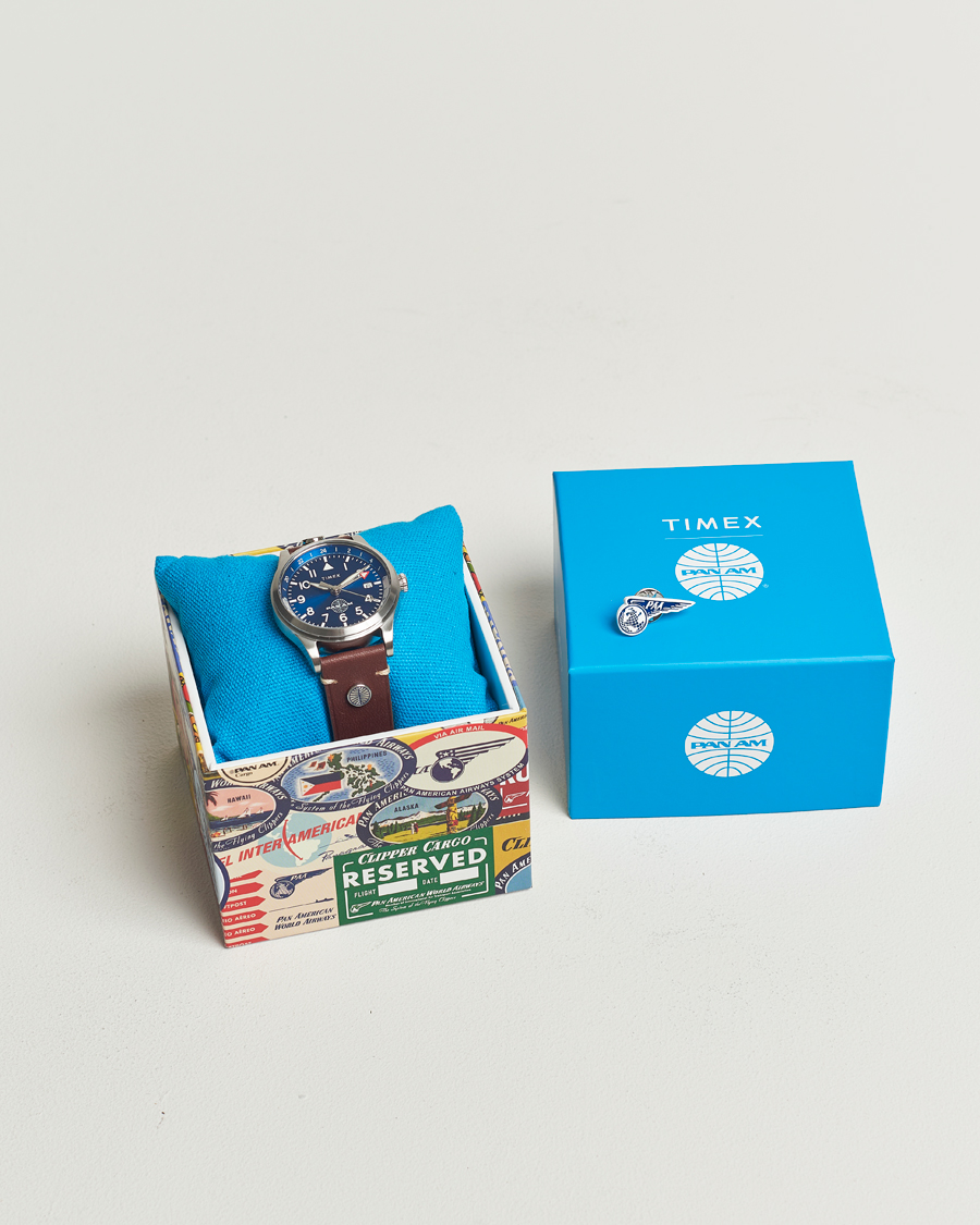 Heren | Timex Pan Am GMT Stainless Steel 39mm Blue Dial | Timex | Pan Am GMT Stainless Steel 39mm Blue Dial