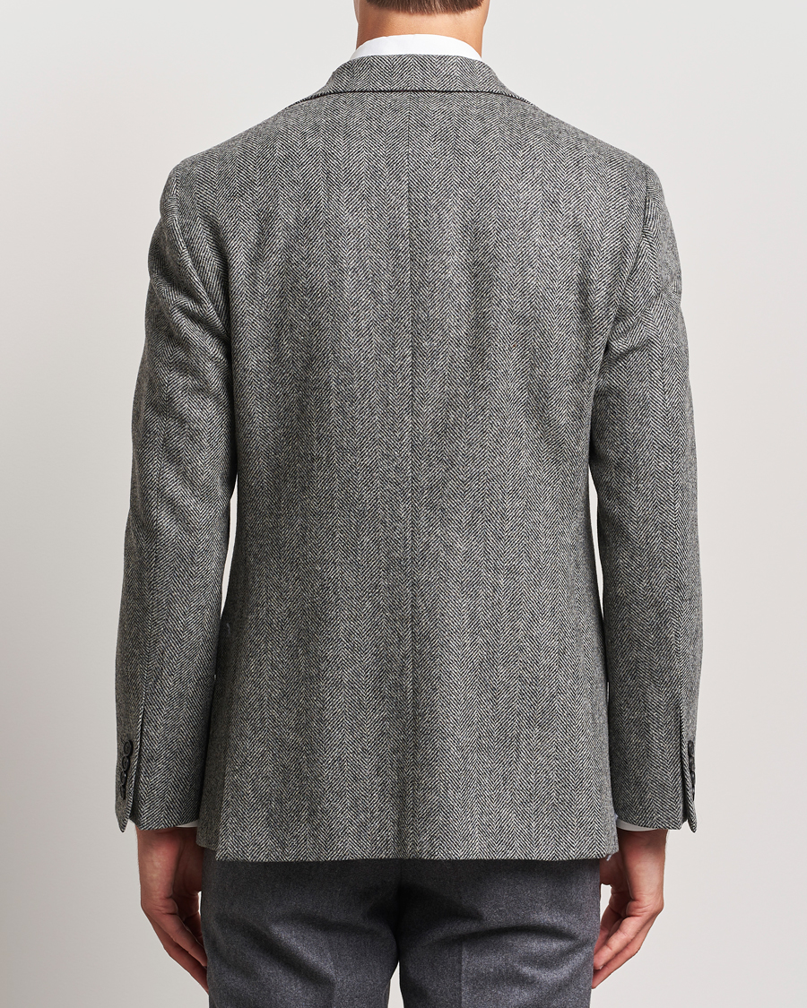 Heren | Blazers | Walker Slater | Edward Lambswool Herringbone Blazer Dark Grey