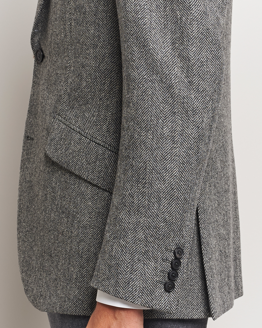 Heren | Blazers | Walker Slater | Edward Lambswool Herringbone Blazer Dark Grey