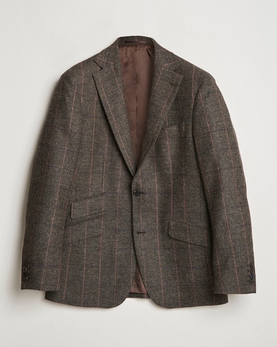 Heren | Blazers | Walker Slater | Edward Lambswool Windowpane Blazer Brown