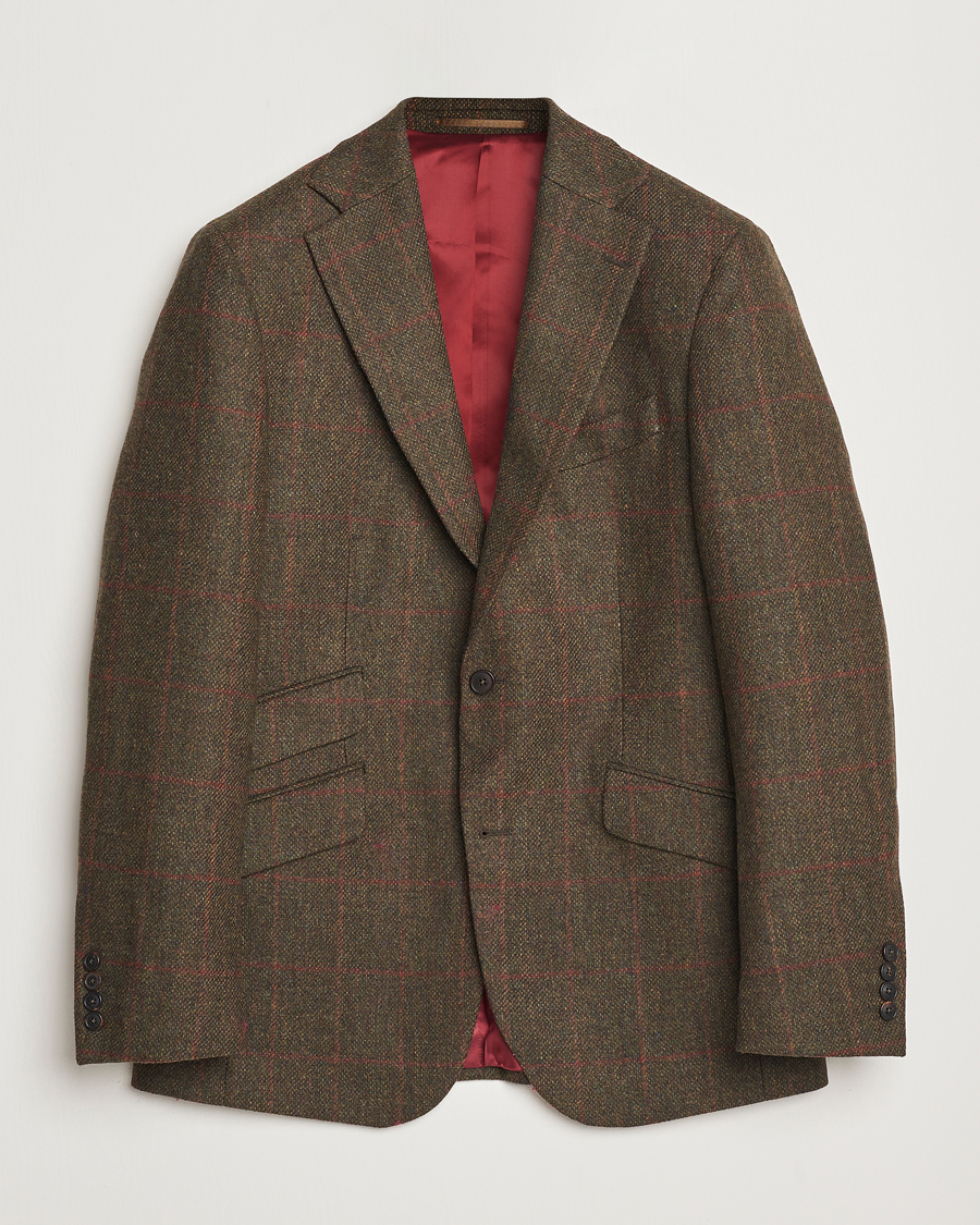 Heren | Blazers | Walker Slater | Edward Lambswool Windowpane Blazer Green