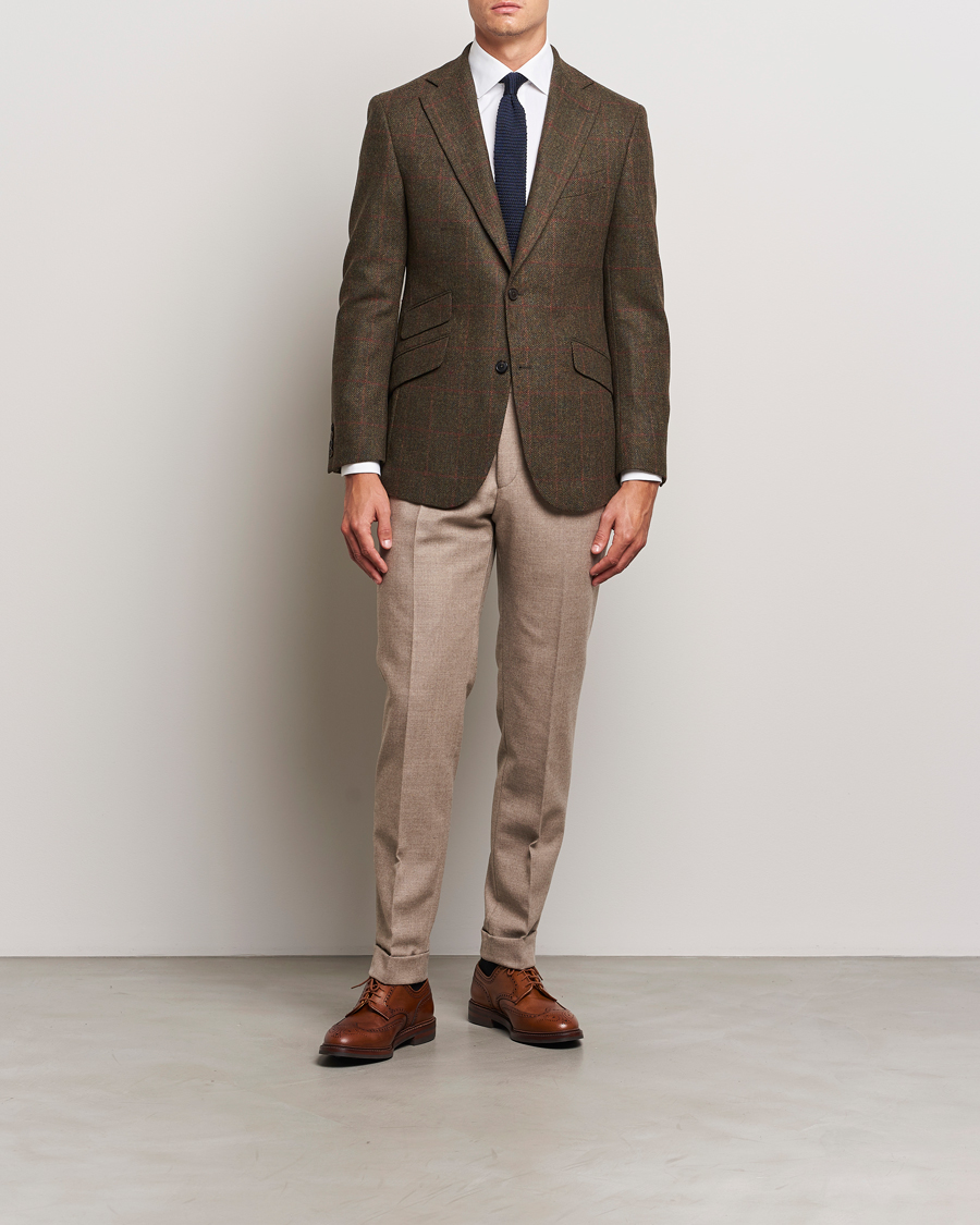 Heren | Blazers | Walker Slater | Edward Lambswool Windowpane Blazer Green