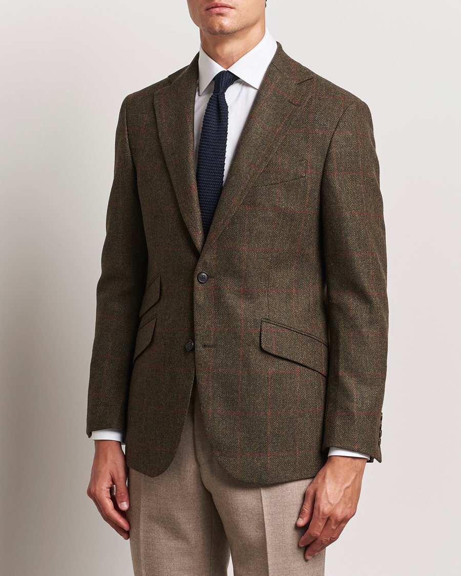 Heren | Blazers | Walker Slater | Edward Lambswool Windowpane Blazer Green