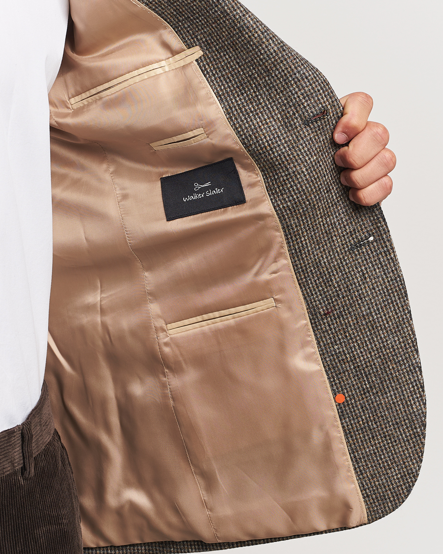 Heren | Blazers | Walker Slater | Edward Lambswool Pepita Blazer Brown