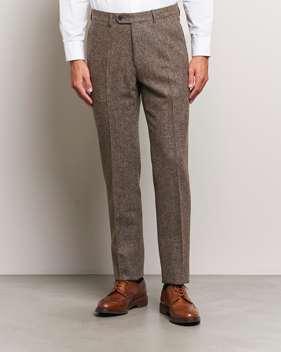 Heren | Broeken | Walker Slater | Edward Wool Donegal Trousers Brown