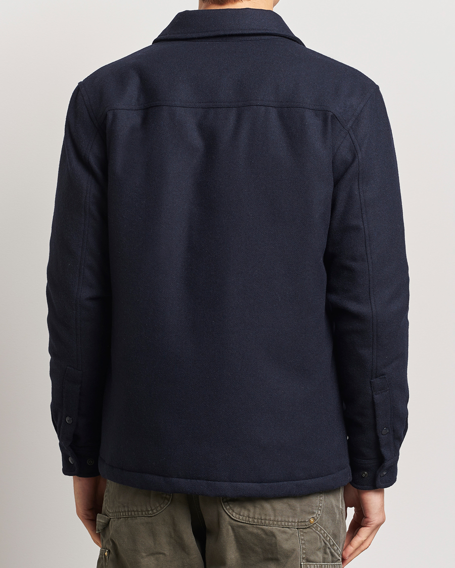 Heren | Jassen | Woolrich | Alaskan Melton Wool Overshirt Melton Blue