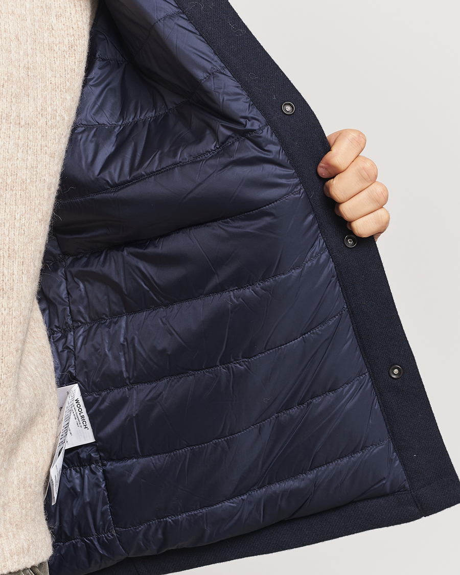 Heren | Jassen | Woolrich | Alaskan Melton Wool Overshirt Melton Blue