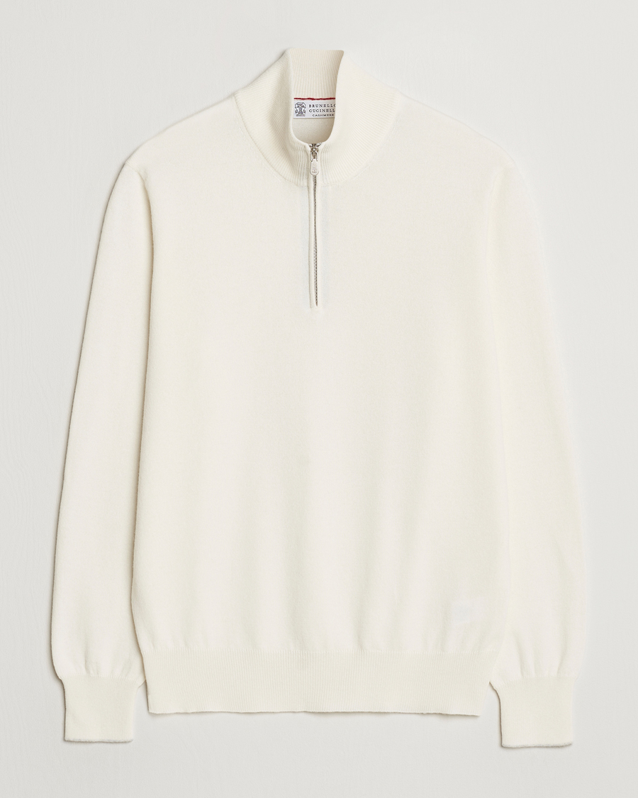 Heren | Truien | Brunello Cucinelli | 2 Ply Cashmere Half Zip Panama
