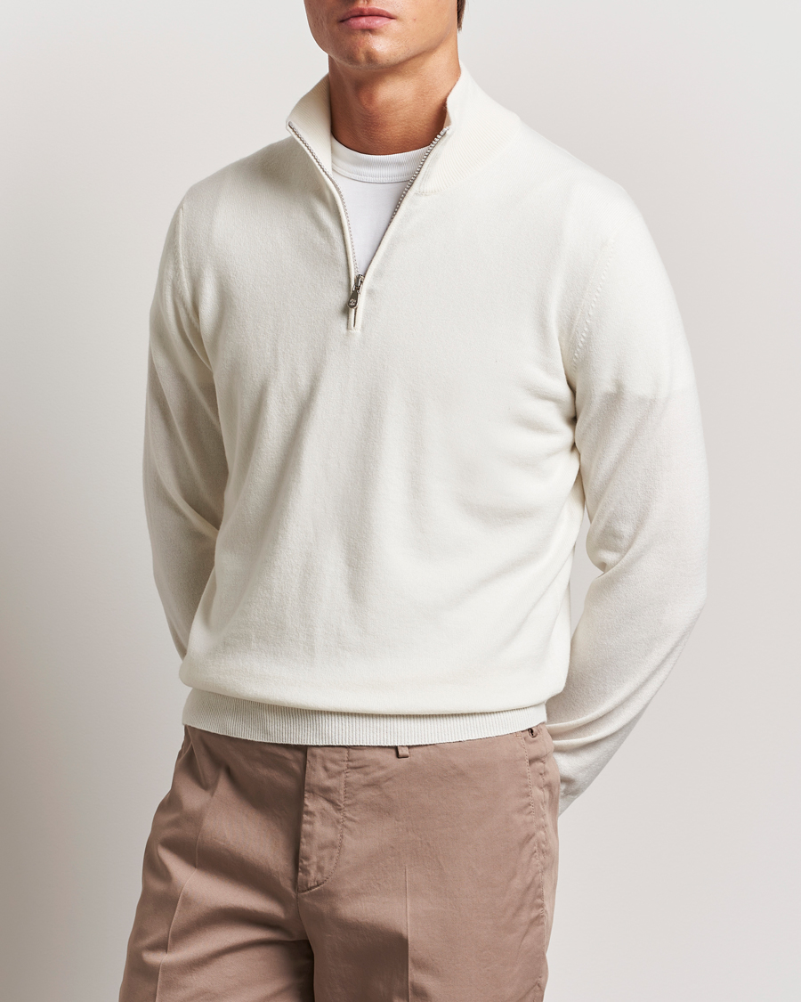 Heren | Truien | Brunello Cucinelli | 2 Ply Cashmere Half Zip Panama
