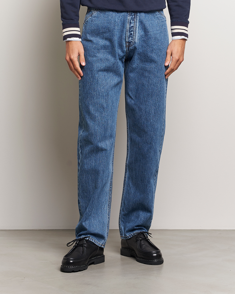 Heren | Jeans | Drake's | 5-Pocket Japanese Selvedge Jeans Bleach