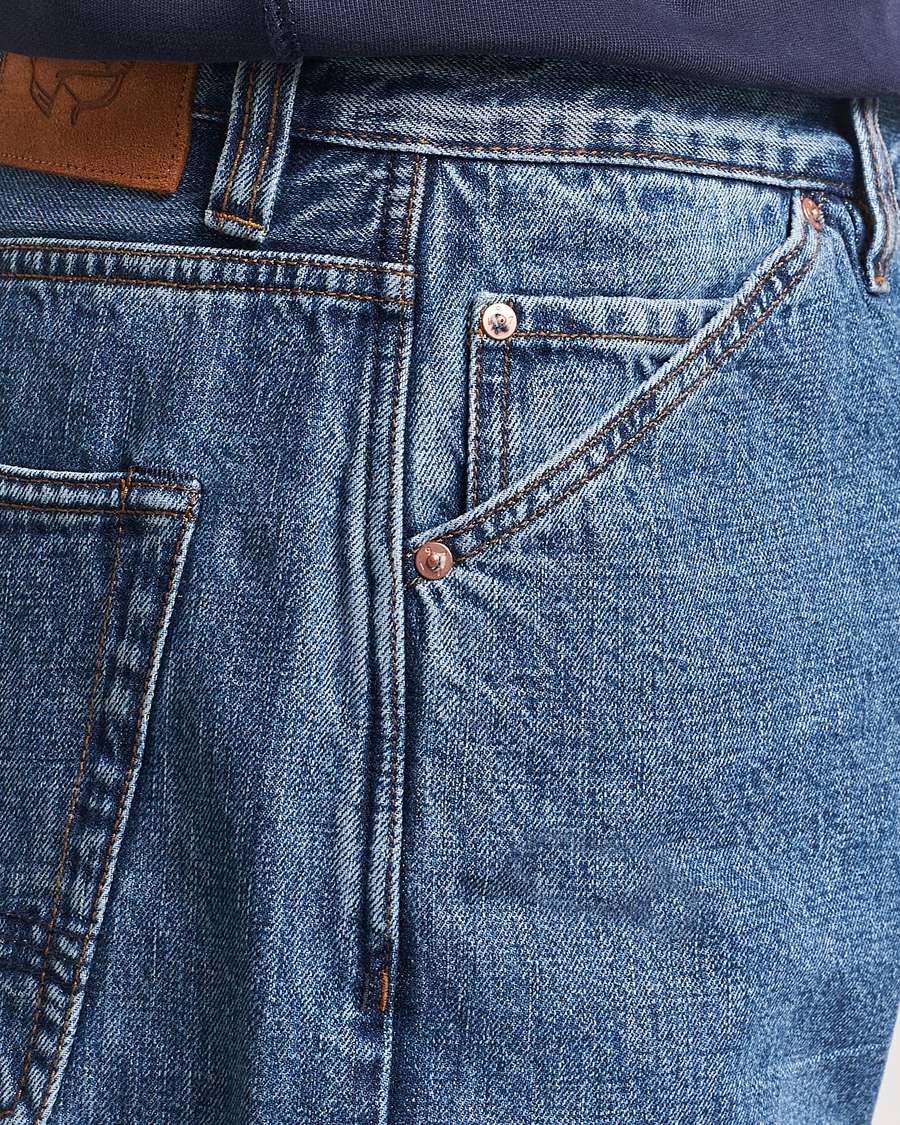Heren | Jeans | Drake's | 5-Pocket Japanese Selvedge Jeans Bleach