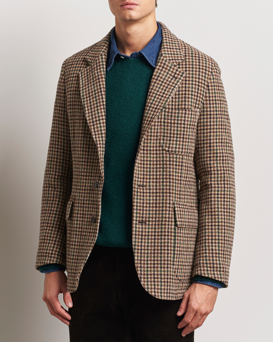 Heren | Blazers | Drake's | MKVII Gun Check Tweed Blazer Brown
