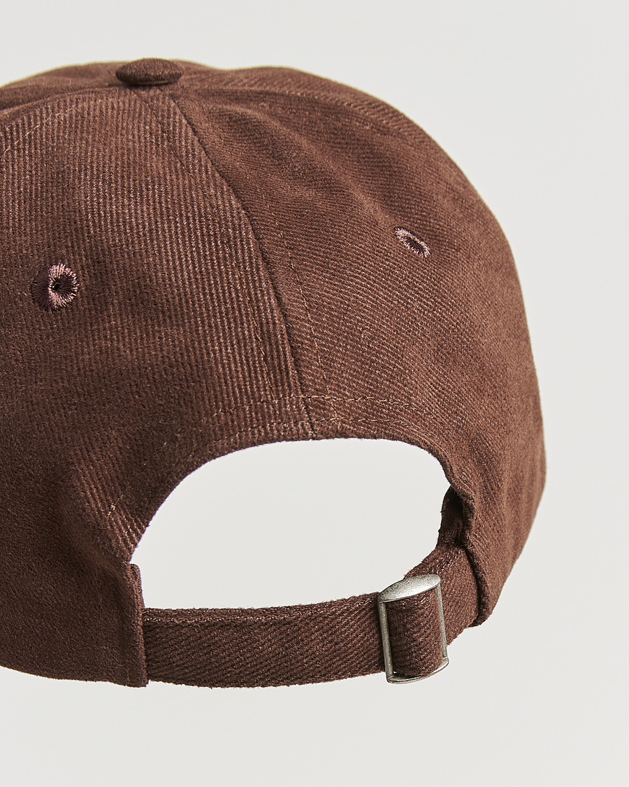 Heren | Drake's Embroidered Dog Heavy Twill Cap Brown | Drake's | Embroidered Dog Heavy Twill Cap Brown