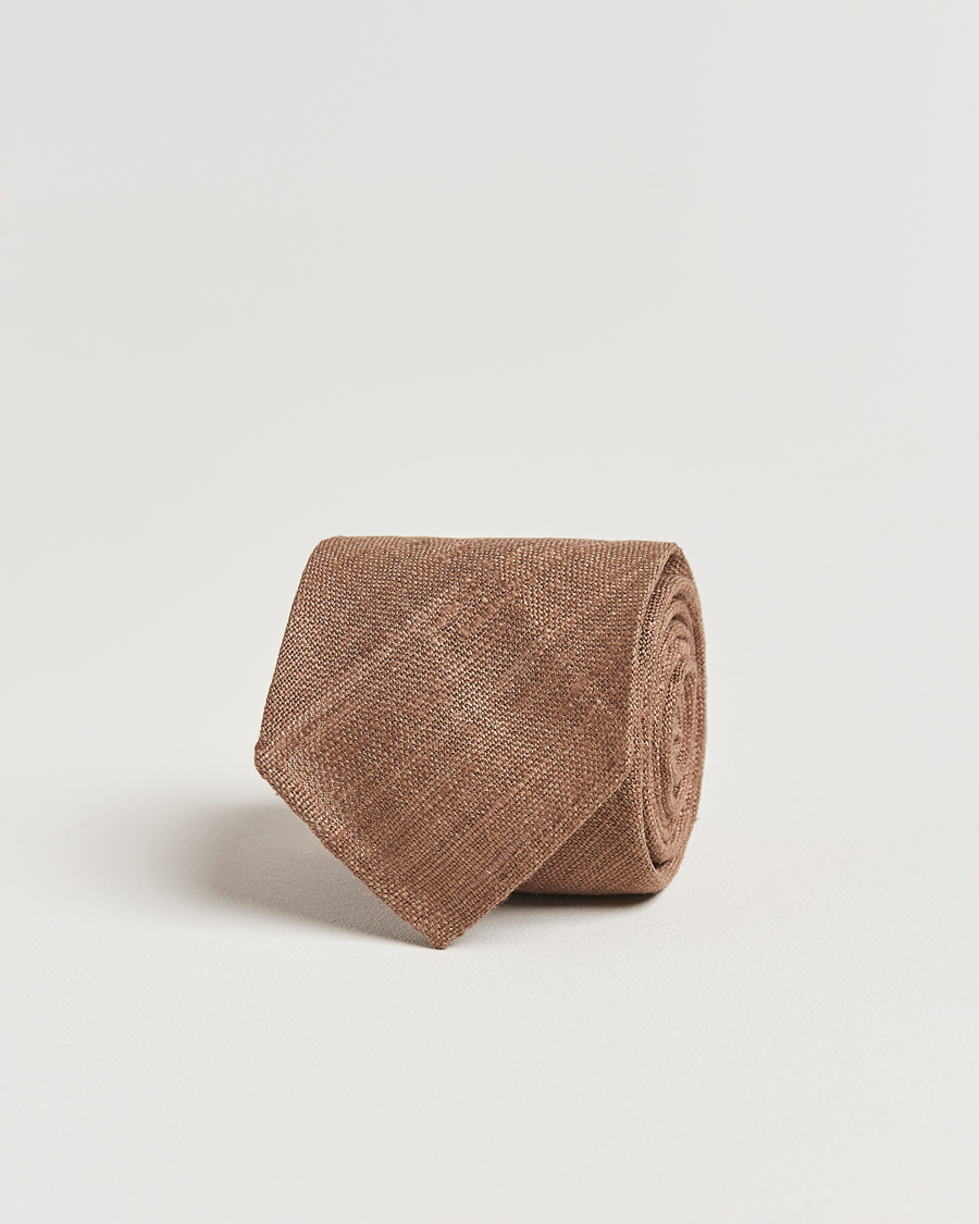 Heren | Stropdassen | Drake's | Drake'sSilk Tussah Handrolled TieCoffee
