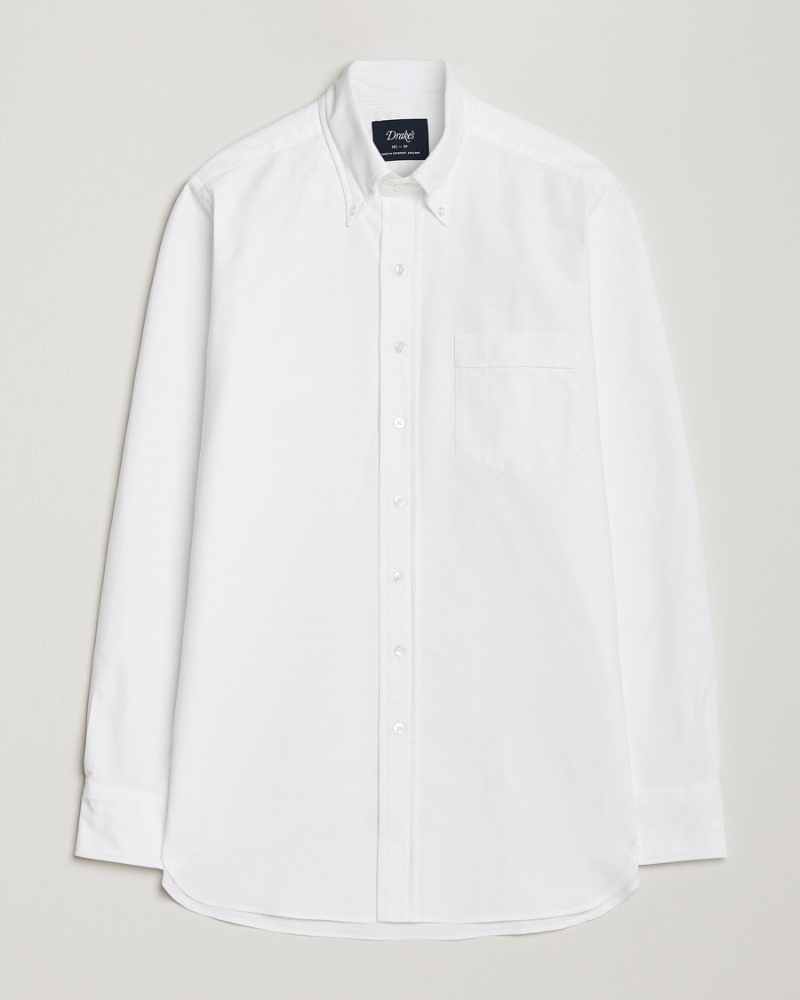 Heren | Overhemden | Drake's | Button Down Oxford Shirt White