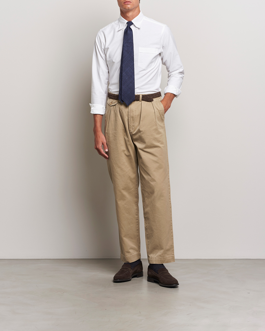 Heren | Overhemden | Drake's | Button Down Oxford Shirt White