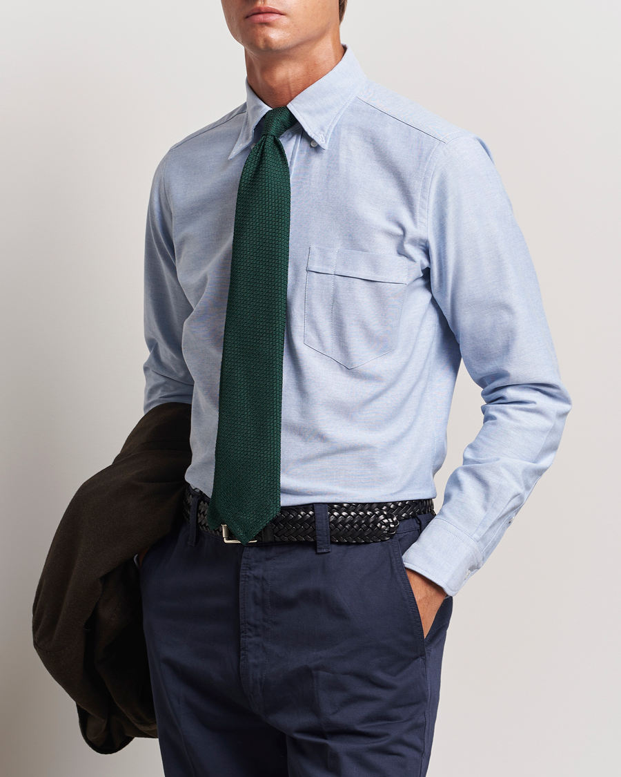 Heren | Overhemden | Drake's | Button Down Oxford Shirt Blue