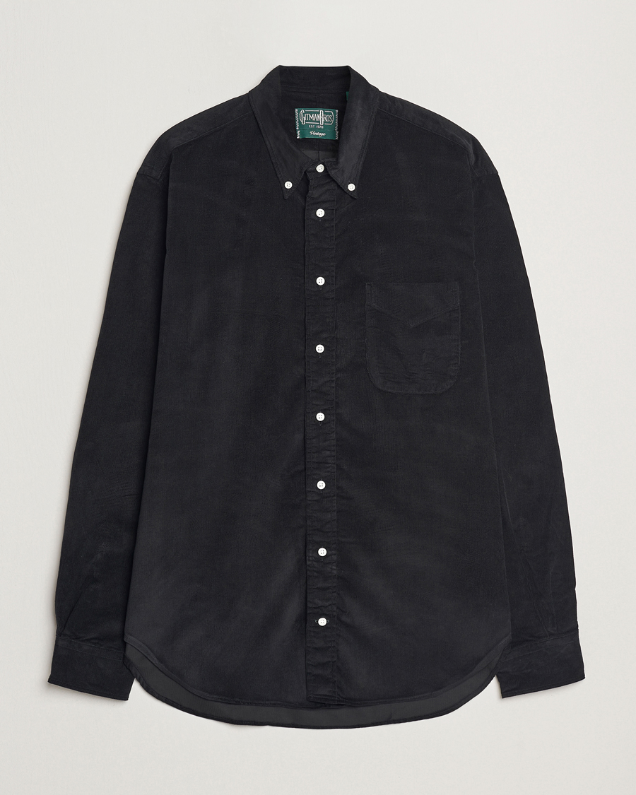 Heren | Overhemden | Gitman Vintage | Button Down Corduroy Shirt Black