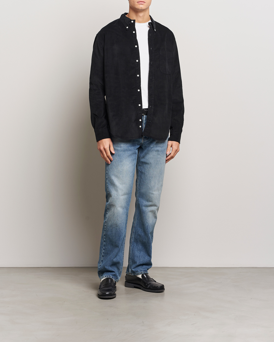 Heren | Overhemden | Gitman Vintage | Button Down Corduroy Shirt Black