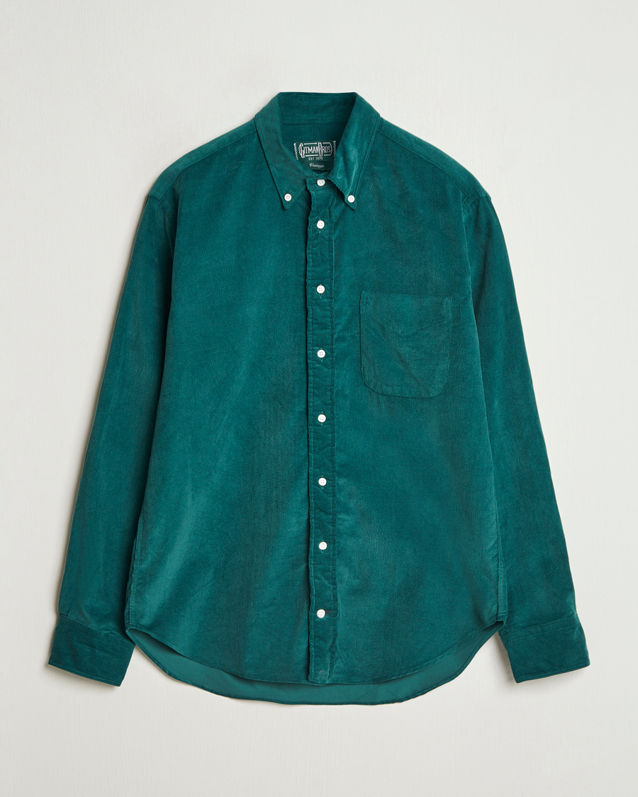 Heren | Overhemden | Gitman Vintage | Button Down Corduroy Shirt Emerald