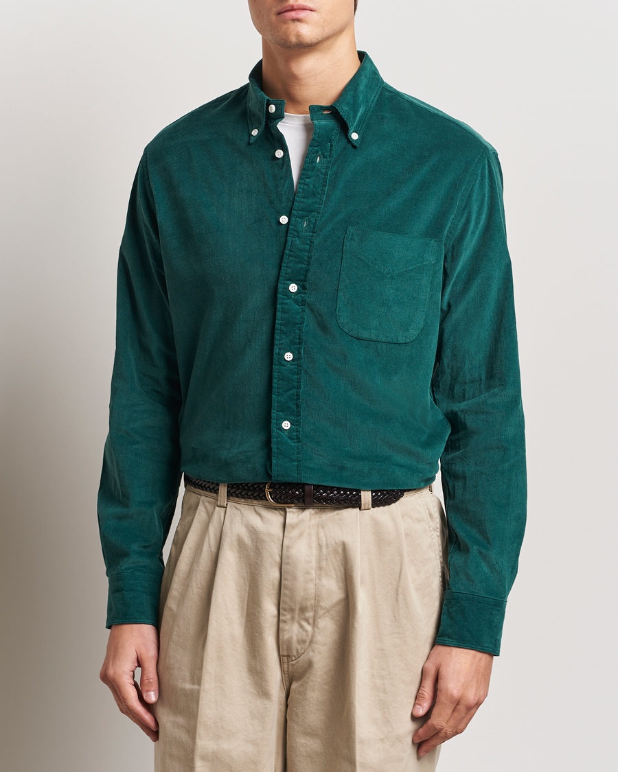 Heren | Overhemden | Gitman Vintage | Button Down Corduroy Shirt Emerald