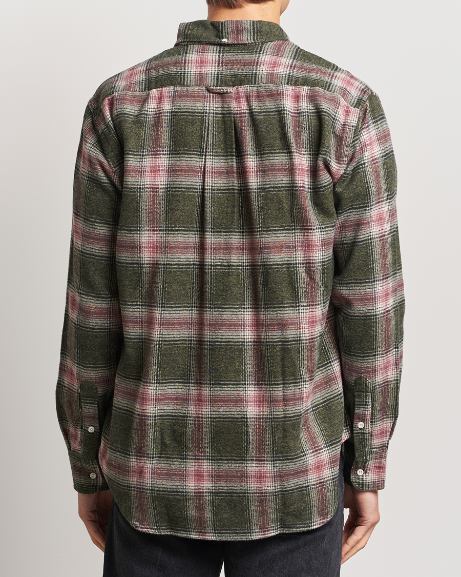 Heren | Overhemden | Gitman Vintage | Button Down Brushed Flannel Shirt Olive Check
