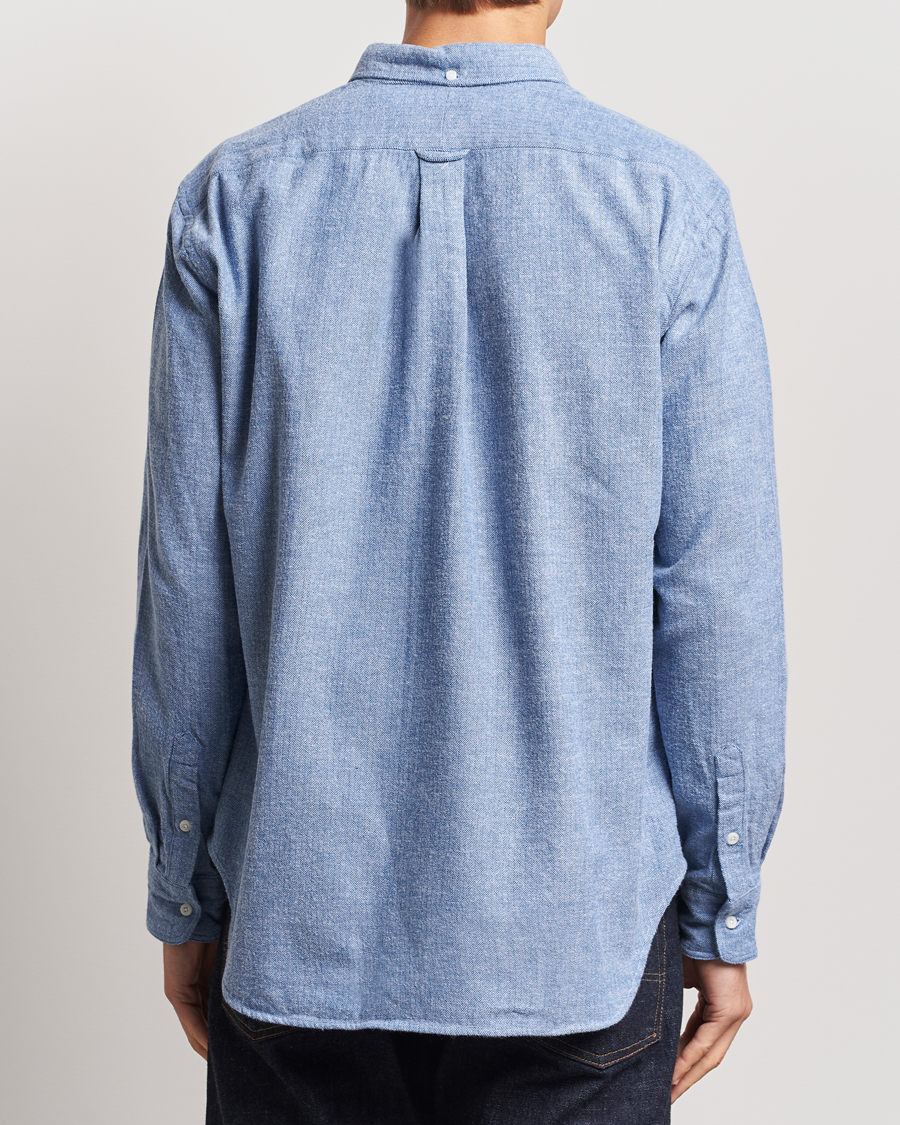 Heren | Overhemden | Gitman Vintage | Button Down Shetland Flannel Shirt Light Blue